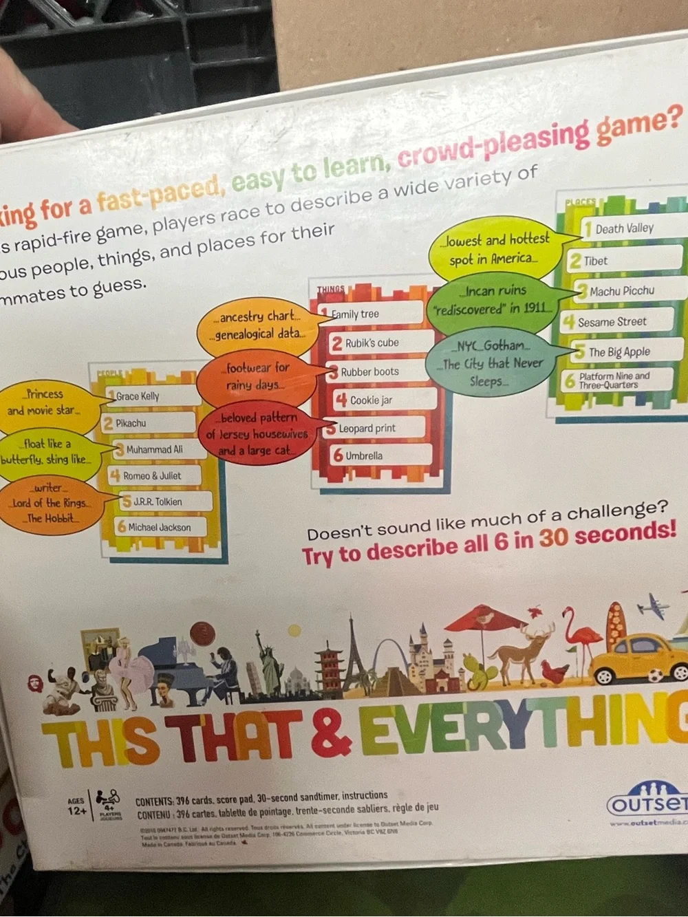 Outset This That & Everything Party Game 4+ Players Ages 12+ Sandtimer 2019